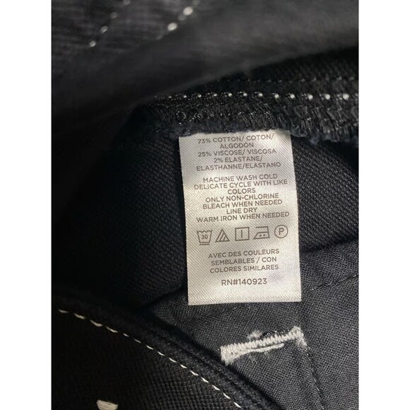 8 LOFT The Palmer Wide Leg Patch Pocket Pants Black Contrast Stitch - Picture 10 of 10